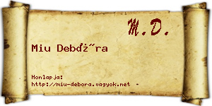Miu Debóra névjegykártya